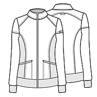 CK303 CHEROKEE IFLEX Zip front jacket-Black