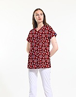 WIO CSF Christmas Print Top Red Snow Flakes