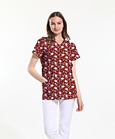 WIO CRS CHRISTMAS PRINT TOPS RED SANTA